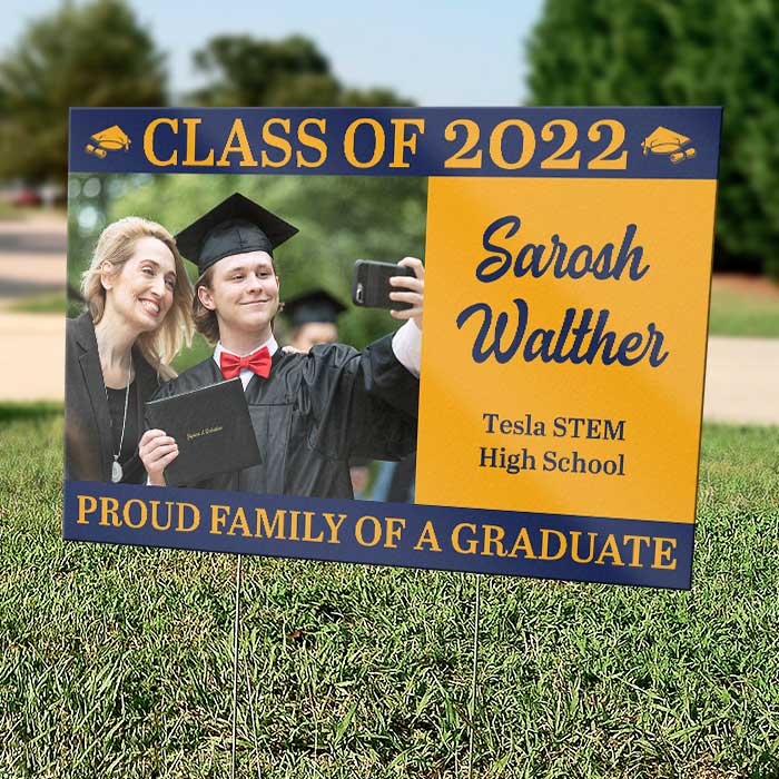 Custom Photo Graduation Gifts for Proud Families - Personalized Yard Sign