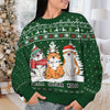 Meow You A Merry Christmas, Human - Personalized Custom Unisex Ugly Christmas Sweatshirt, Wool Sweatshirt, All-Over-Print Sweatshirt - Gift For Cat Lovers, Pet Lovers, Christmas Gift