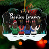 Christmas Bestie Forever - Personalized Custom Benelux Shaped Acrylic Christmas Ornament - Gift For Bestie, Best Friend, Sister, Birthday Gift For Bestie And Friend, Christmas Gift