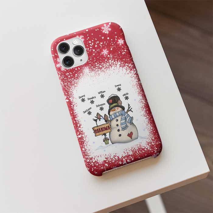 Custom Name Snowman Christmas Gifts for Families - Personalized Phone Case