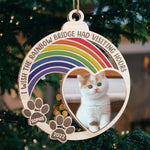 Custom Pet Photo Rainbow Bridge Memorial Gifts - Personalized Ornament