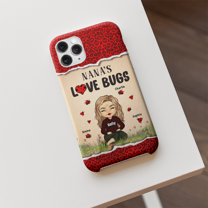 Custom Name Grandma's Love Bugs Gifts for Grandma - Personalized Phone Case