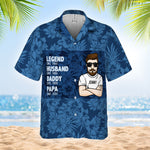 Custom Name Husband Daddy Papa Gifts for Dad - Personalized Hawaiian Shirt