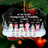 The Love Between Grandparents & Grandkids Snowman - Personalized Custom Benelux Shaped Acrylic Christmas Ornament - Gift For Grandparents, Christmas Gift