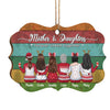 Mother & Daughters Forever Linked Together - Personalized Custom Benelux Shaped Wood Christmas Ornament - Gift For Family, Christmas Gift