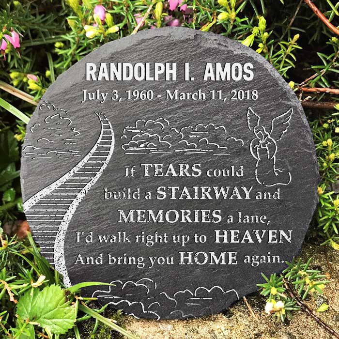 Custom Name Memorial Angel Garden Decor - Personalized Memorial Stone