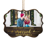 Custom Photo First Christmas Couple Gifts - Personalized Ornament