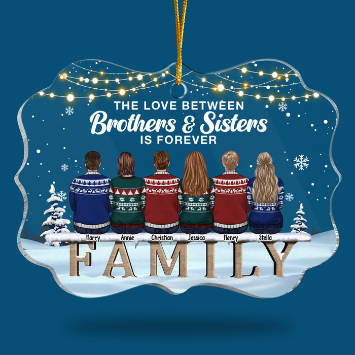 The Love Between Us Is Long-Lasting - Personalized Custom Benelux Shaped Acrylic Christmas Ornament - Gift For Family, Christmas Gift