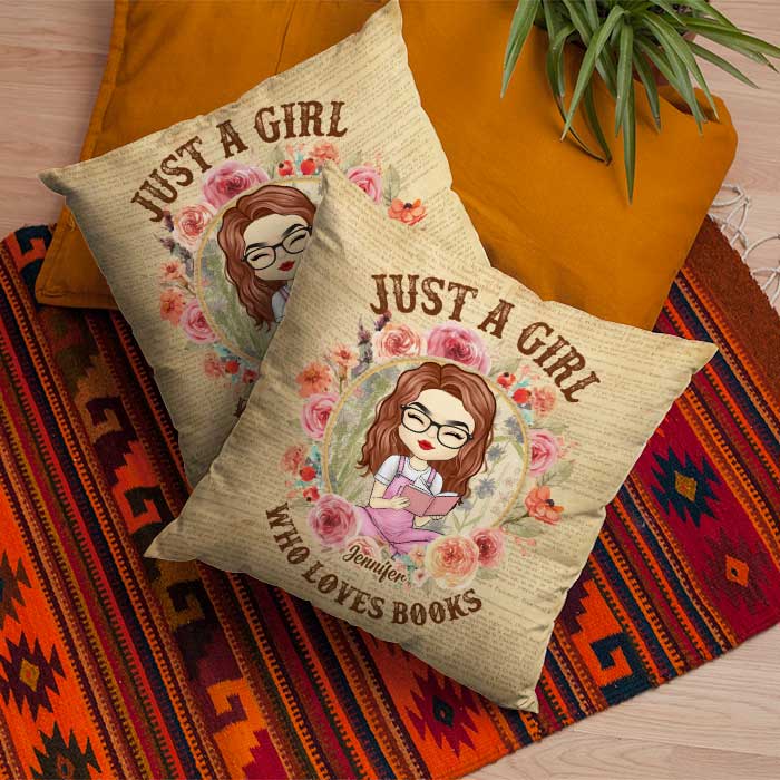 Custom Name Book Lover Gifts for Girls - Personalized Pillow