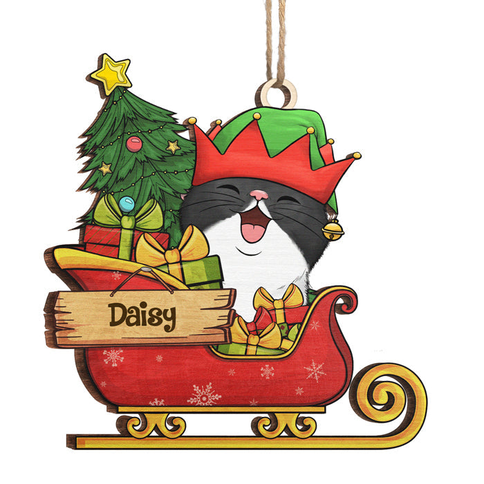 Custom Name Christmas Cat Gifts - Personalized Ornament