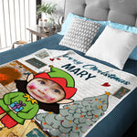 Custom Photo Christmas Elf Gifts for Kids - Personalized Blanket