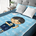 Custom Name Cartoon Girl Gifts for Kids - Personalized Blanket