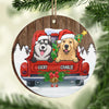 Ready For Christmas - Personalized Custom Round Shaped Wood Christmas Ornament - Gift For Pet Lovers, Christmas Gift
