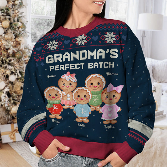 Custom Name Gingerbread Christmas Gifts for Grandma - Personalized Sweatshirt