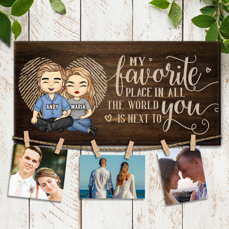 Custom Photo Favorite Place Couple Gifts - Personalized Photo Display Board