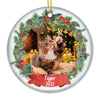 Have A Warm And Fuzzy Holiday - Personalized Custom Round Shaped Ceramic Photo Christmas Ornament - Upload Image, Gift For Pet Lovers, Christmas Gift