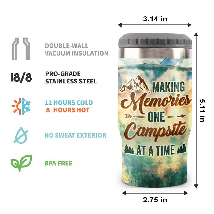 The Bonfire Was Lit There Was Beer - Personalized Can Cooler - Gift For Couples, Gift For Camping Lovers