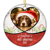 Puppy First Christmas - Personalized Custom Round Shaped Ceramic Christmas Ornament - Upload Image, Gift For Pet Lovers, Christmas Gift