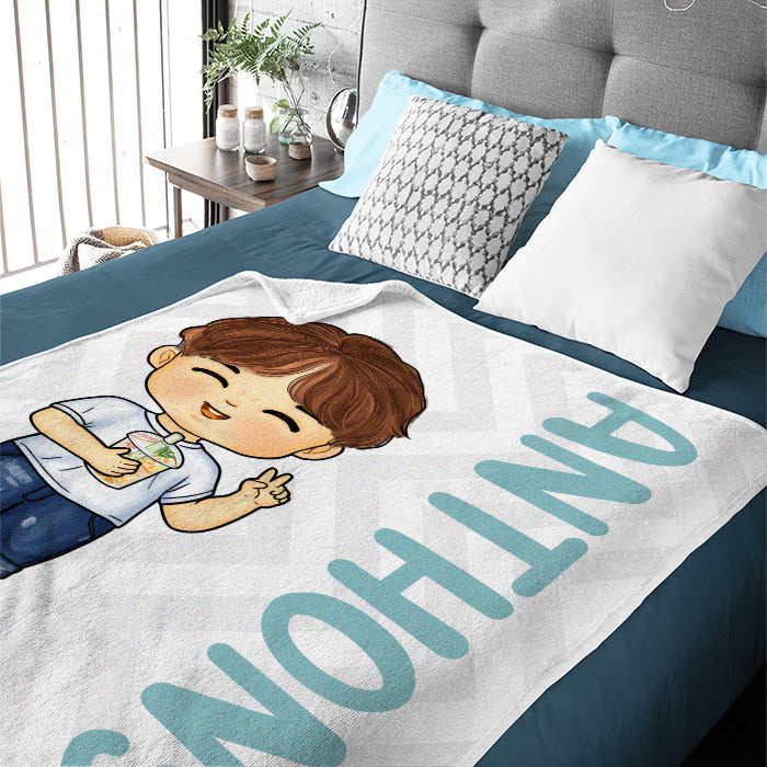 Joyful Background - Personalized Custom Blanket - Gift For Kids, Gift For Family, Christmas Gift