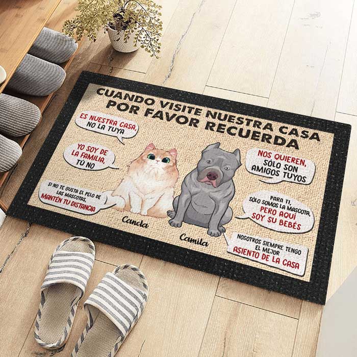 Cuando Visites Mi/Nuestra Casa Por Favor Recuerda - Personalized Decorative Mat Spanish