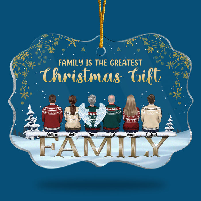 The Greatest Christmas Gift Ever Is Family - Personalized Custom Benelux Shaped Acrylic Christmas Ornament - Gift For Family, Christmas Gift