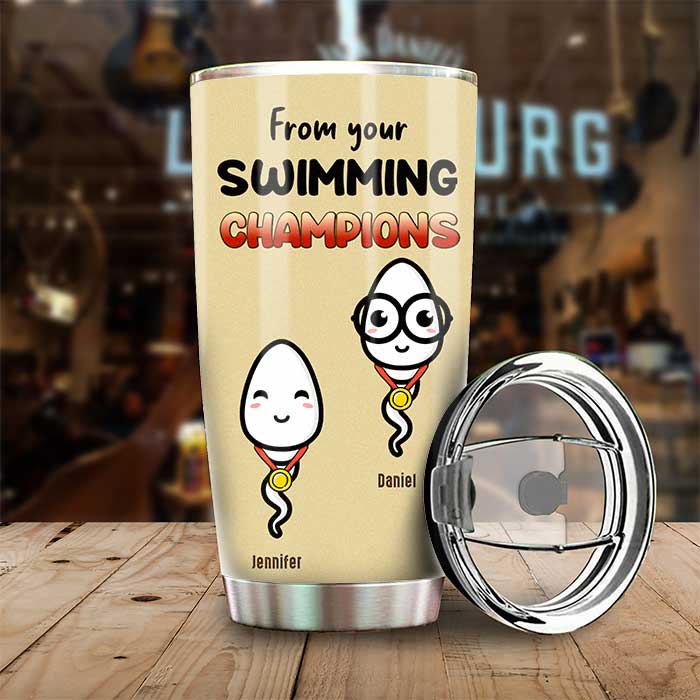 Custom Funny Swimming Champion Gifts for Dad - Personalized Tumbler