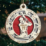 Custom Name Baseball Player Gifts for Baseball Fans - Personalized Ornament