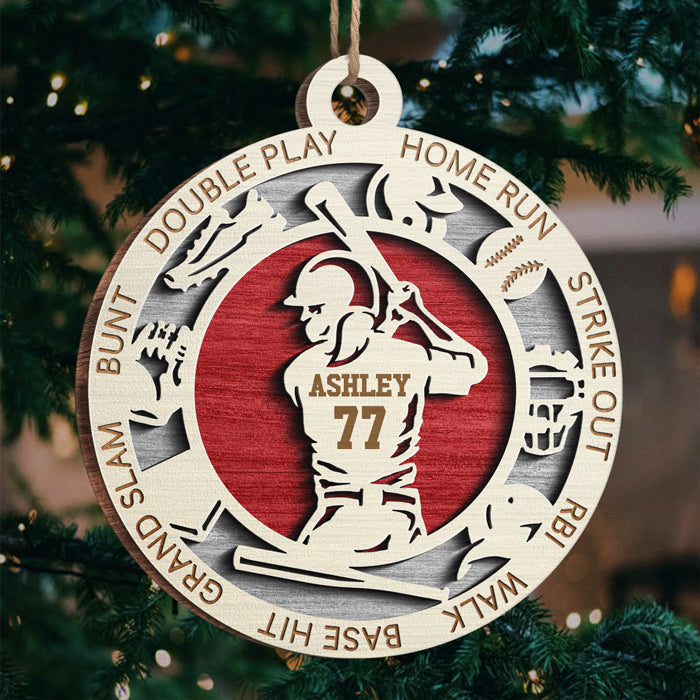 Custom Name Baseball Player Gifts for Baseball Fans - Personalized Ornament