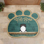 Custom Pet Name Paw Print Pet Lover Home Decor - Personalized Shaped Doormat