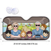 Couple Driving & Kids - Personalized Auto Sunshade - Gift For Couples, Husband Wife