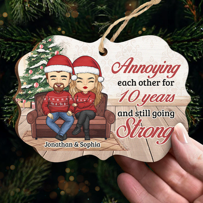 Custom Funny 10th Anniversary Christmas Gifts for Couples - Personalized Ornament