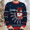 Nana Snowman Candy Cane - Personalized Custom Unisex Ugly Christmas Sweatshirt, Wool Sweatshirt, All-Over-Print Sweatshirt -  Gift For Grandma, Grandparents, Christmas Gift