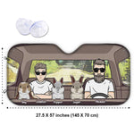 Custom Name Rabbit Family Gifts - Personalized Auto Sunshade