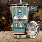 Custom Name Cat Dad Gifts for Cat Lovers - Personalized Tumbler