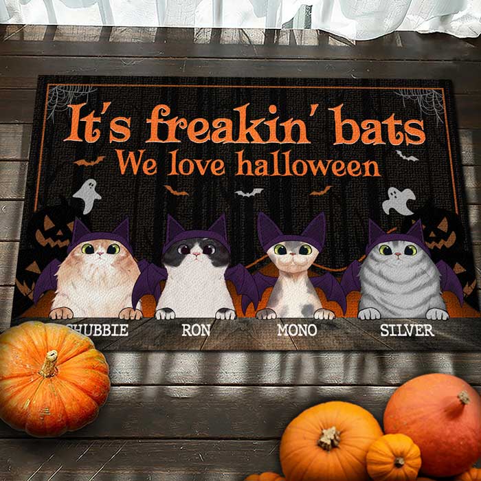 It's Freakin' Bats We Love Halloween - Personalized Decorative Mat - Gift For Pet Lovers, Halloween Gift