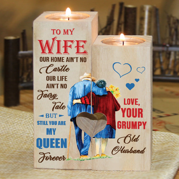 From Your Grumpy Old Husband - Couple Candle Holder - Christmas Gift For Wife