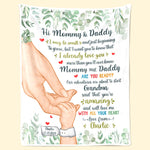 Custom Name New Baby Gifts for Mommy and Daddy - Personalized Blanket