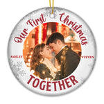 Custom Photo First Christmas Couple Gifts - Personalized Ornament