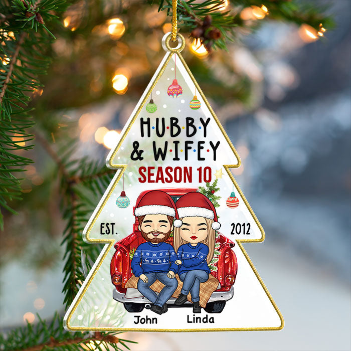 Custom Name Husband Wife Christmas Gifts - Personalized Ornament