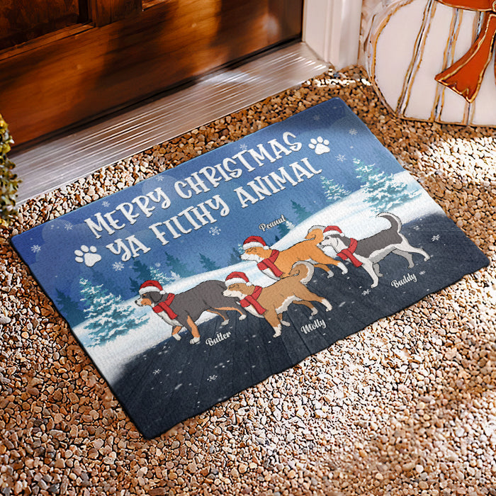 Custom Name Funny Christmas Gifts for Dog Lovers - Personalized Doormat