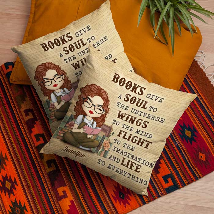 Custom Name Book Lover Gifts for Women - Personalized Pillow
