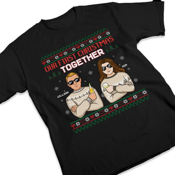 Our First Christmas Together - Couple Personalized Custom Unisex T-shirt, Hoodie, Sweatshirt - Christmas Gift For Husband Wife, Anniversary