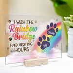 Custom Name Rainbow Bridge Memorial Pet Gifts - Personalized Acrylic Plaque