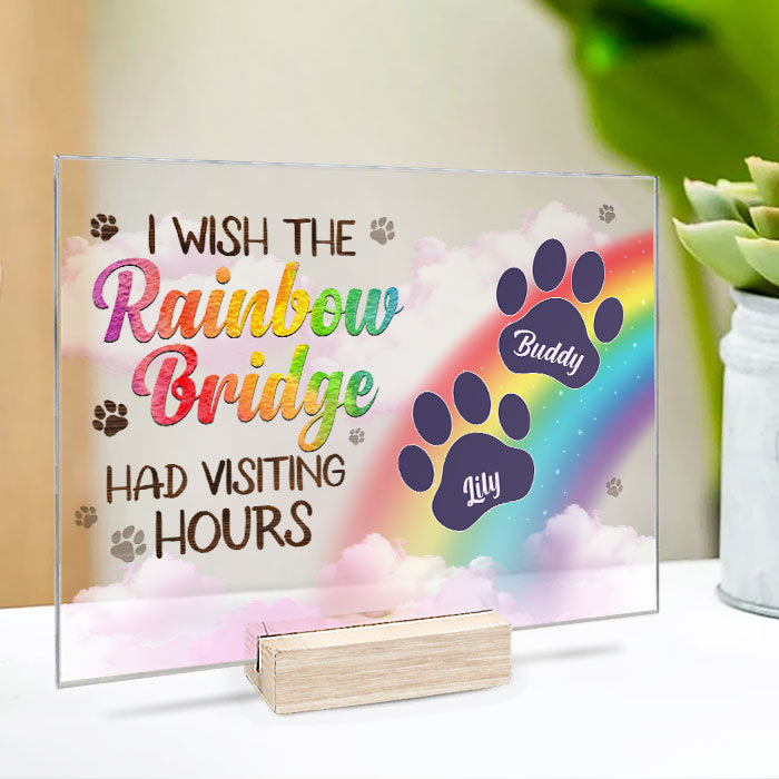 Custom Name Rainbow Bridge Memorial Pet Gifts - Personalized Acrylic Plaque