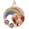 Wish The Rainbow Bridge Had Visiting Hours - Personalized Custom Round Shaped Wood Photo Christmas Ornament - Upload Image, Memorial Gift, Sympathy Gift, Christmas Gift