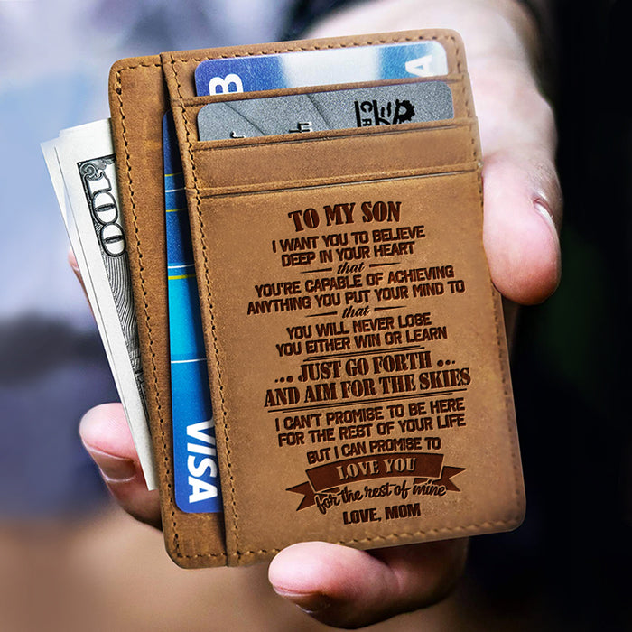 To My Son I Want You To Believe Deep In Your Heart - Card Wallet - To My Son, Gift For Son, Son Gift From Mom, Birthday Gift For Son, Christmas Gift