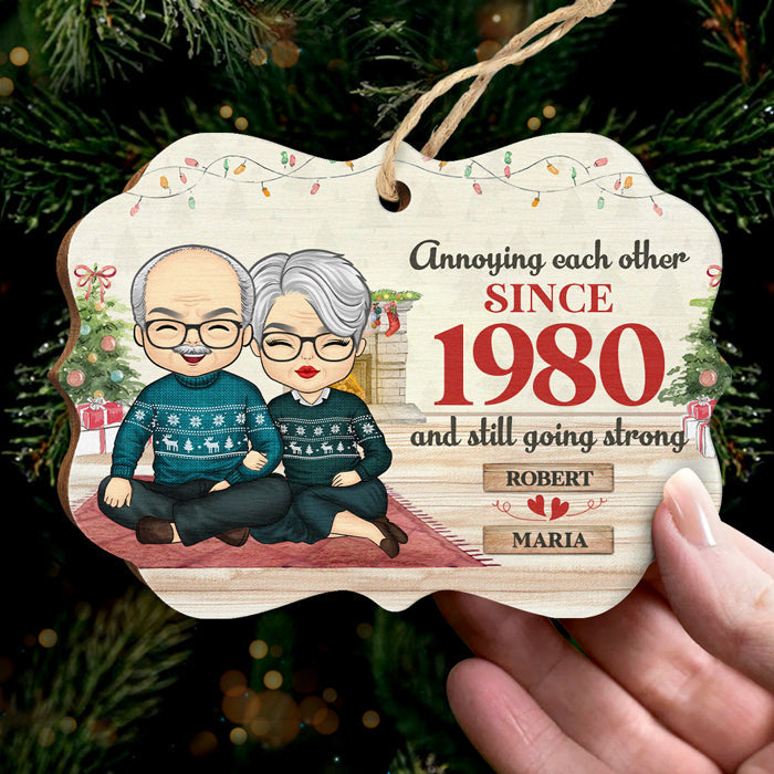 Annoying & Still Going Strong - Personalized Custom Benelux Shaped Wood Christmas Ornament - Gift For Couple, Husband Wife, Anniversary, Engagement, Wedding, Marriage Gift, Christmas Gift