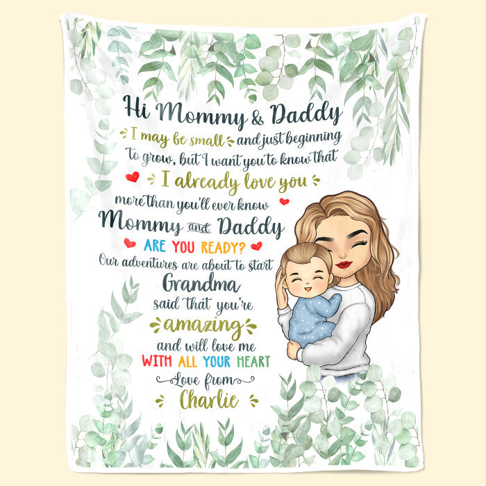 Custom Name Baby Announcement Gifts for Family - Personalized Blanket