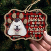 Favorite Hello And Hardest Goodbye - Personalized Custom Benelux Shaped Wood Photo Christmas Ornament - Upload Image, Memorial Gift, Sympathy Gift, Christmas Gift