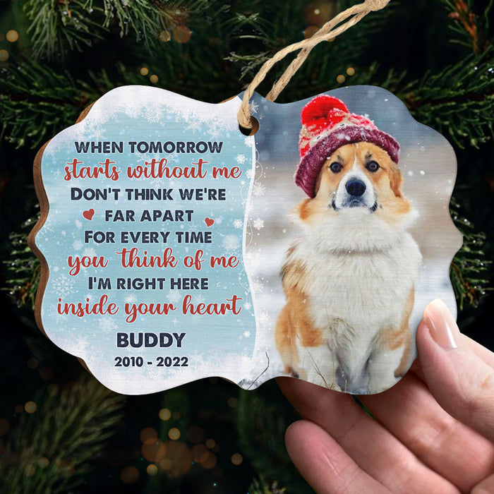 Custom Pet Memorial Photo Christmas Keepsake - Personalized Ornament